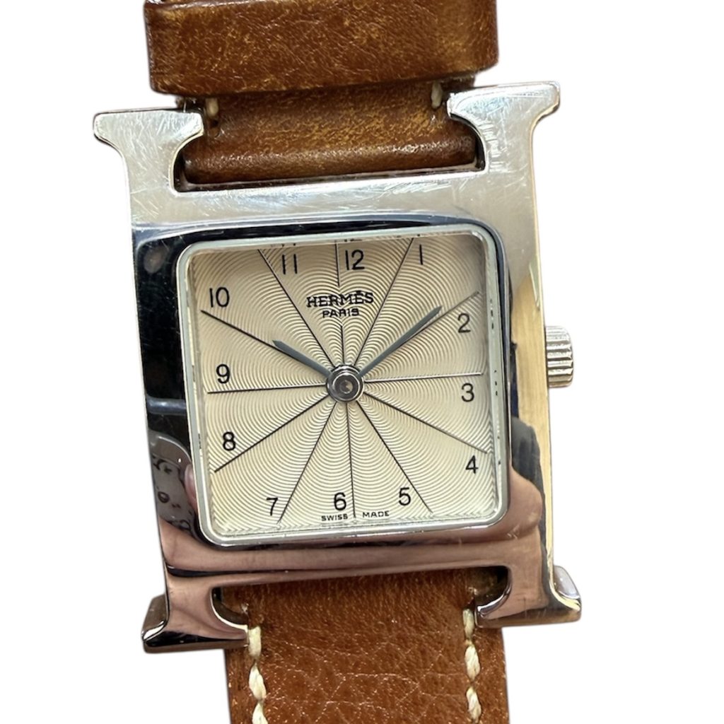 HERMES（エルメス） Hウォッチ HH1.210 ベージュ文字盤 ブラウンレザーストラップ