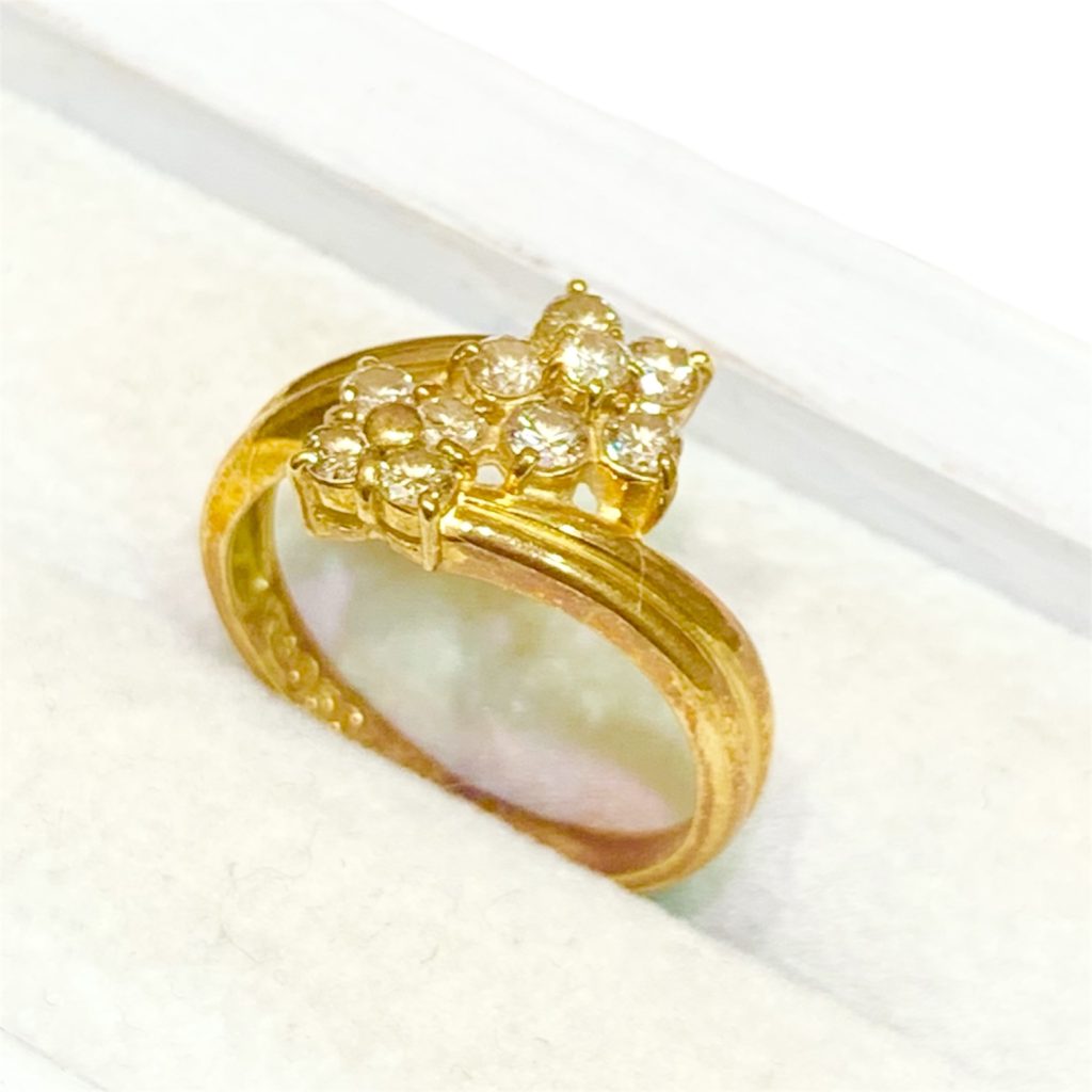 K18 18金 メレダイヤリング 指輪