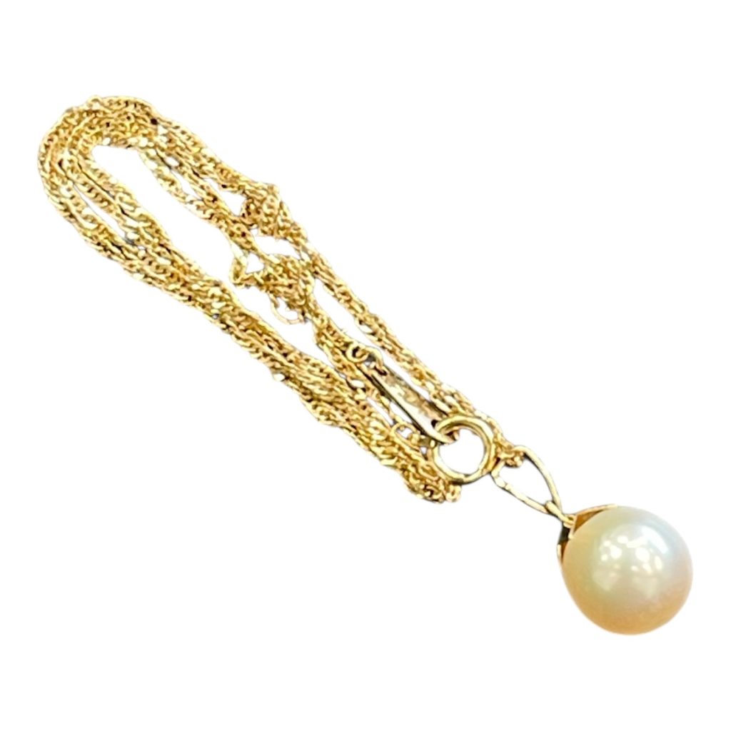 K18(18金)パールトップ付ネックレス