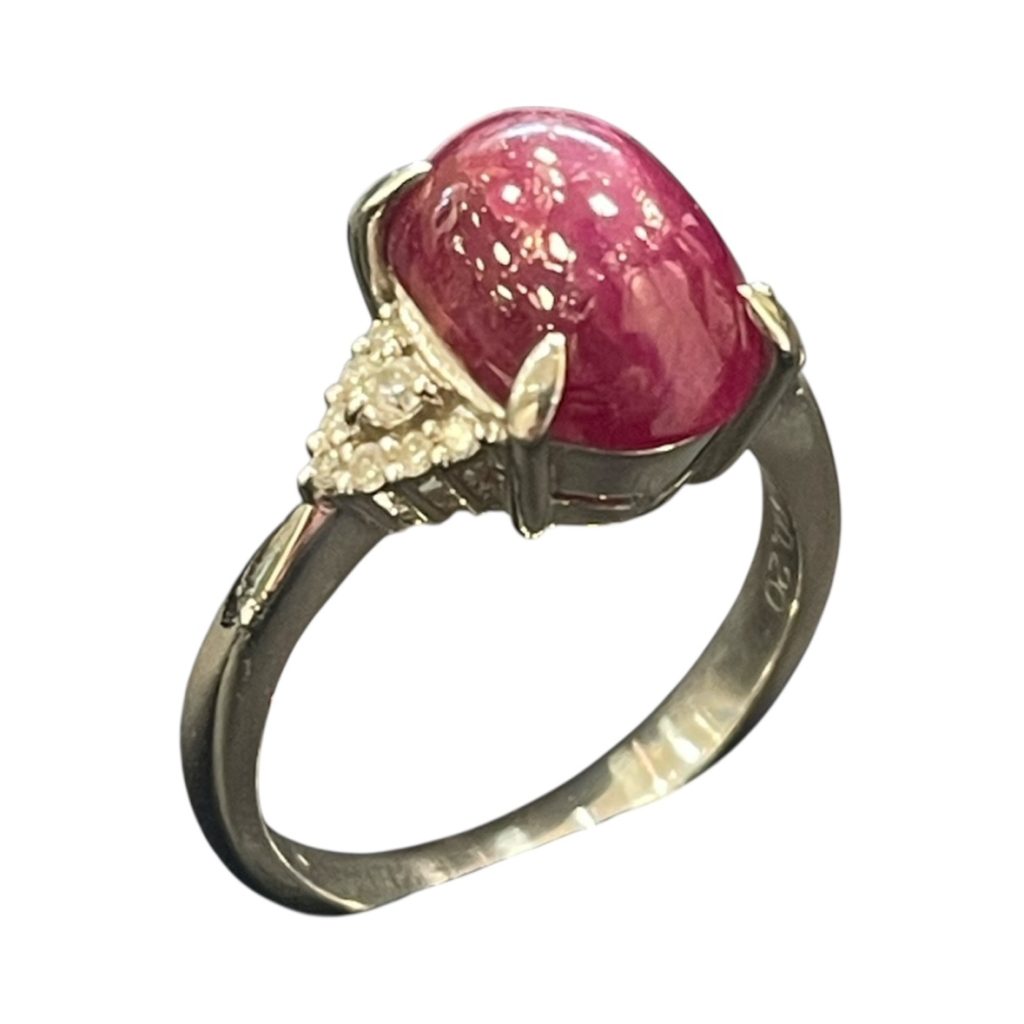 【Pt950 (プラチナ)】赤珊瑚 リング