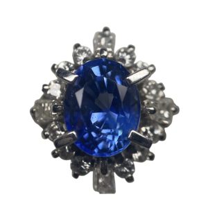 K18WG サファイア付きイヤリング