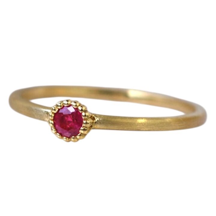 【K18 (18金)】ルビー リング