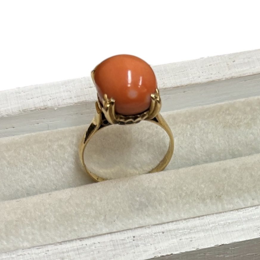 K18 18金 珊瑚 リング アクセサリー ジュエリー 貴金属