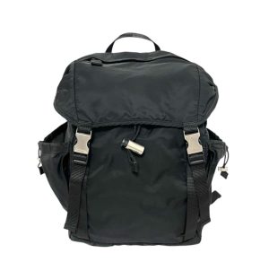 プラダ RRADA 巾着型 リュック バックパック ナイロン テスート レザー 三角ロゴ