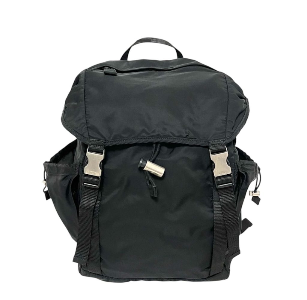 プラダ RRADA 巾着型 リュック バックパック ナイロン テスート レザー 三角ロゴ