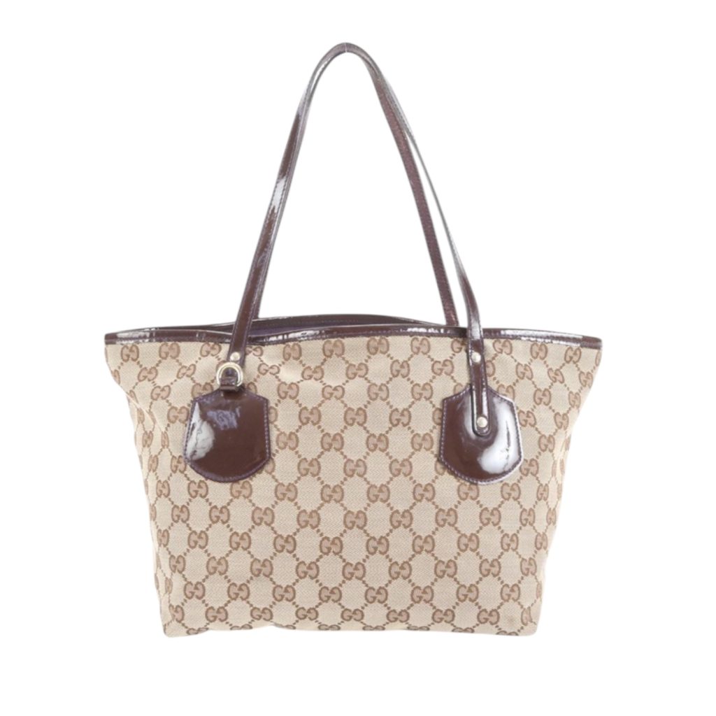 GUCCI グッチ GGキャンバス レザートートバッグ