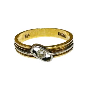 K18/Pt900 リング ダイヤ