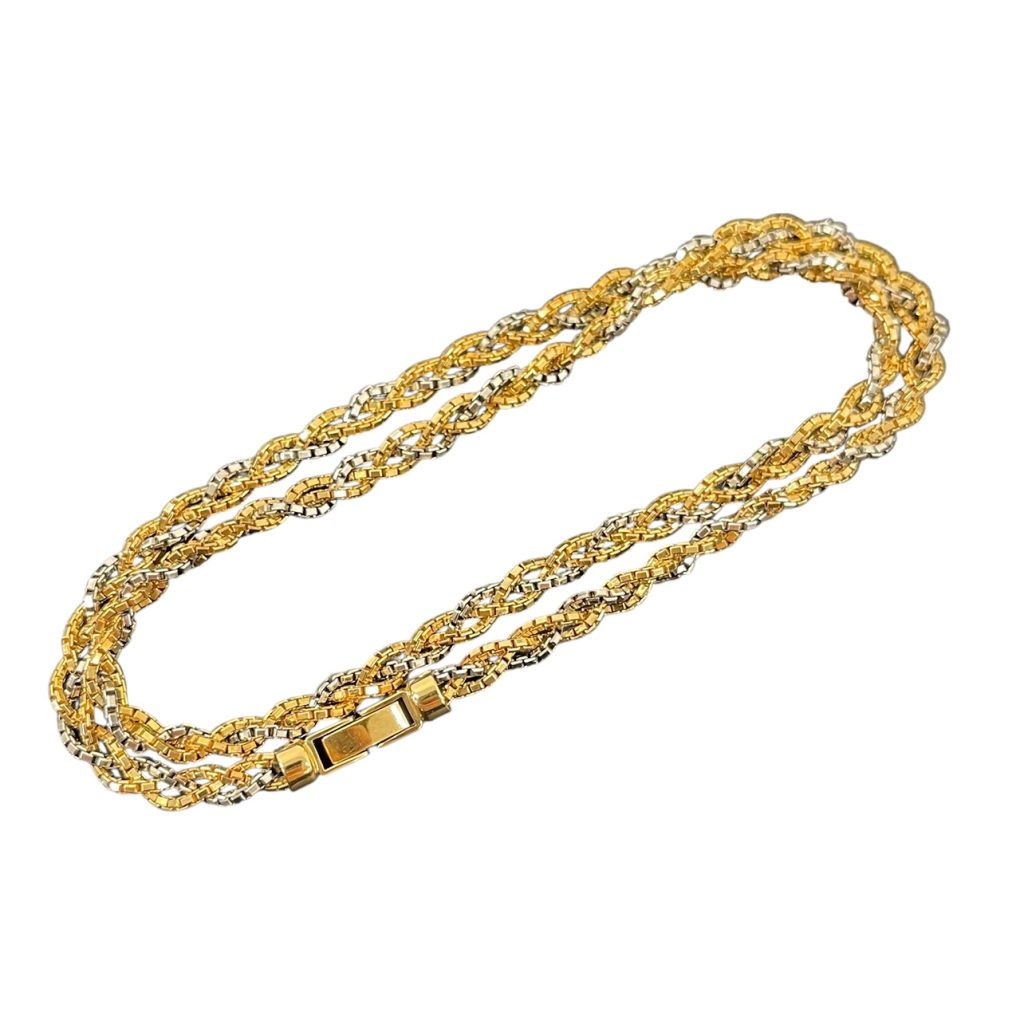 K18 18金 Pt850 (プラチナ）ハーフ ネックレス