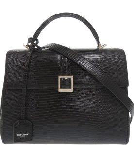 サンローラン ル フェルモワール リザード ブラック 2WAY ハンドバッグ