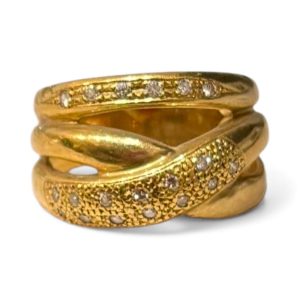 K18 リング メレダイヤ付き 石あり 18金 アクセサリー