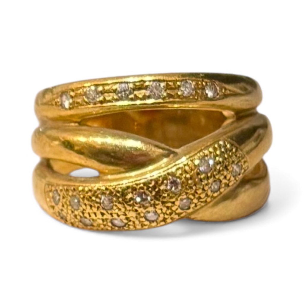 K18 リング メレダイヤ付き 石あり 18金 アクセサリー