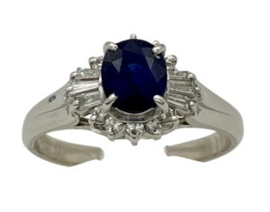 Pt850　プラチナ　リング　指輪　サファイヤ　ダイヤ