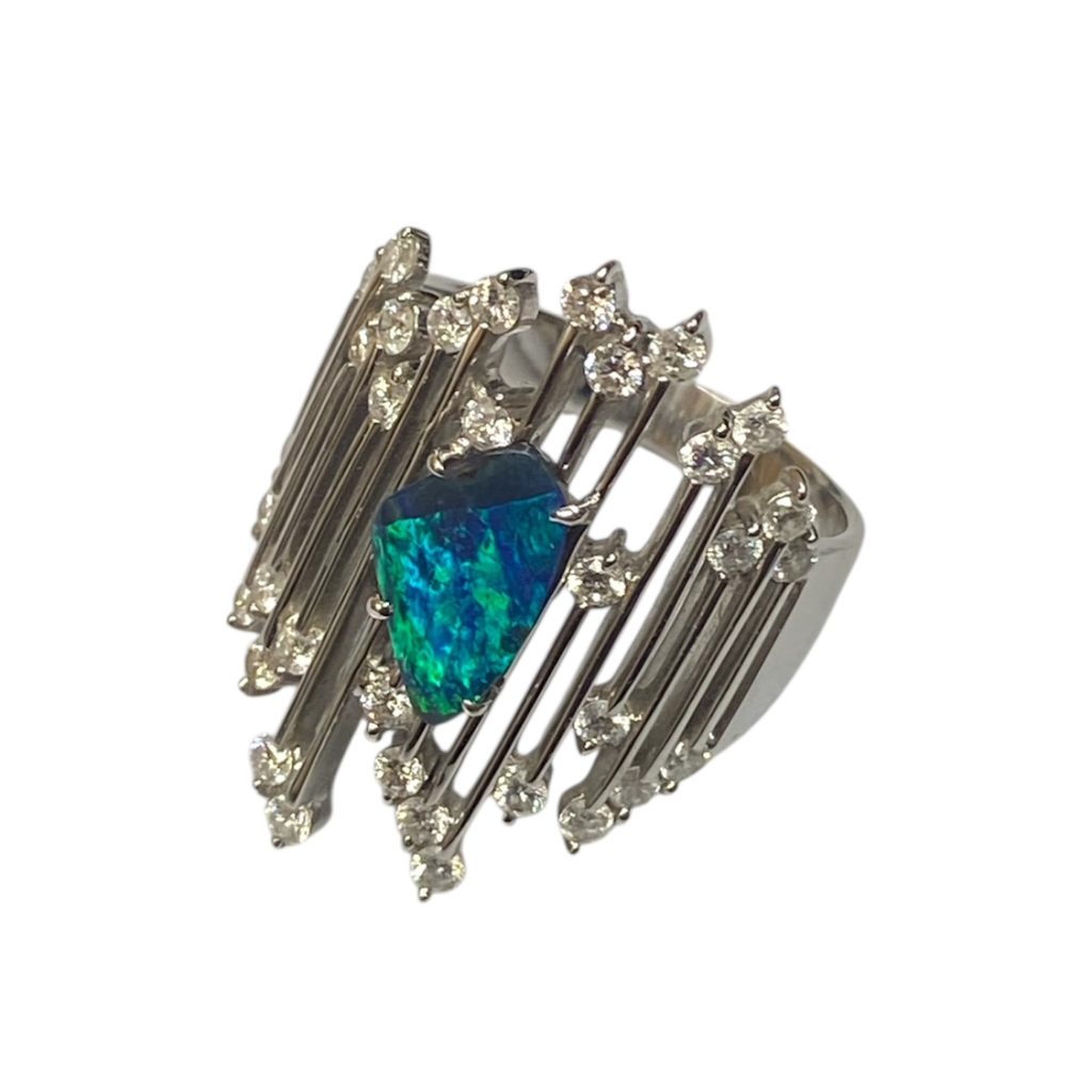 K18 750 リング 石付き 18金