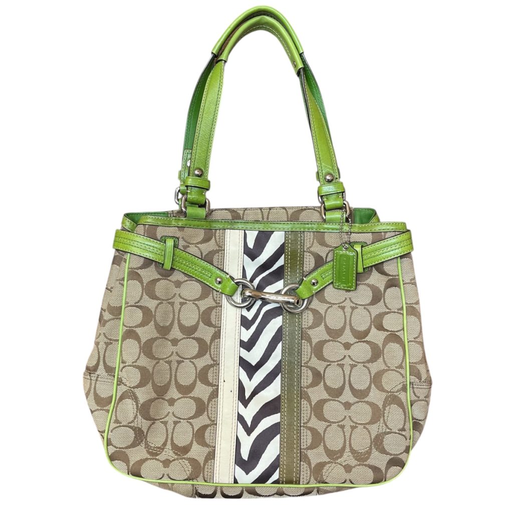 COACH ナンシー トートバッグ E0951-F13993 シグネチャー ゼブラ柄 キャンバス レディース