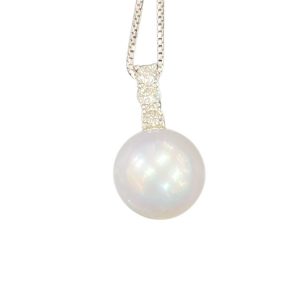 真珠 メレダイヤ K18WG 18金ホワイトゴールド 750 ネックレス