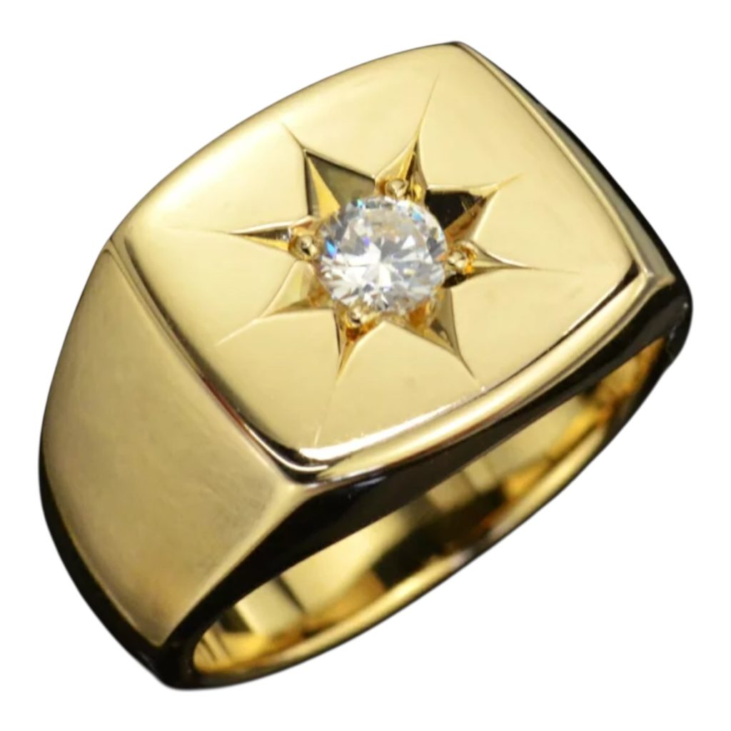 K18 18金 印台リング