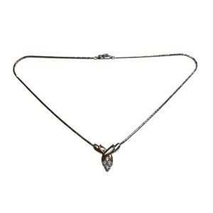 Pt900／K18イエローゴールド コンビ　ダイヤモンドネックレス