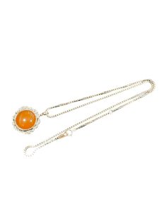 Pt850/Pt900琥珀ネックレス