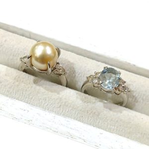 【Pt850リング】プラチナ850・貴金属・アクセサリー・ジュエリー・パール・アクアマリン・指輪