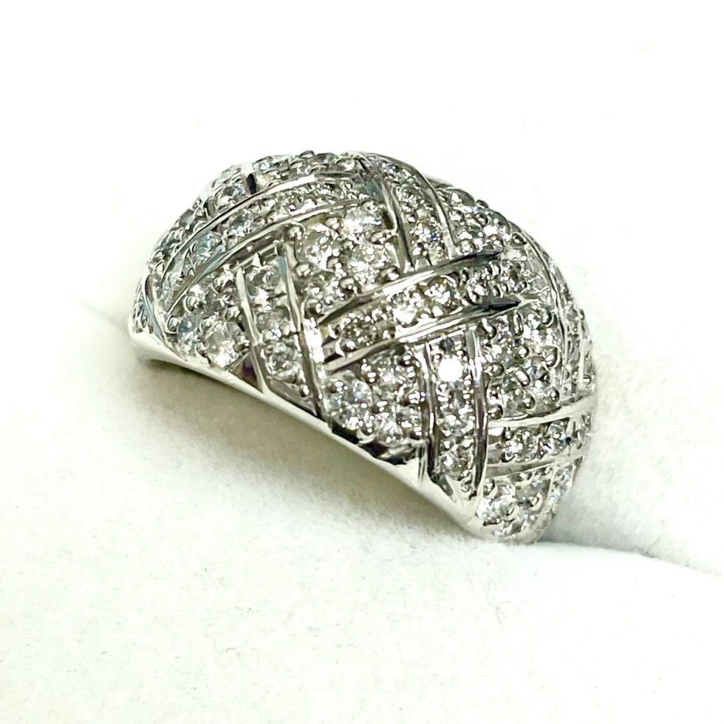 Pt900 パヴェ ダイヤ リング