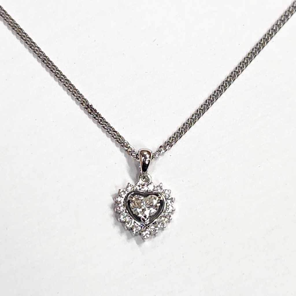 プラチナ900 (Pt900) ネックレス ダイヤ ハートシェイプカット ジュエリー | 根室市宝林町