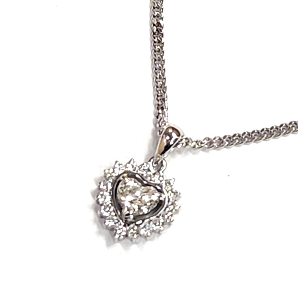 プラチナ900 (Pt900) ネックレス ダイヤモンド ハートシェイプカット 宝石 ジュエリー | 前橋市本町
