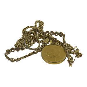 K18ネックレス K24メープル金貨1/2OZ K18Pt900リング