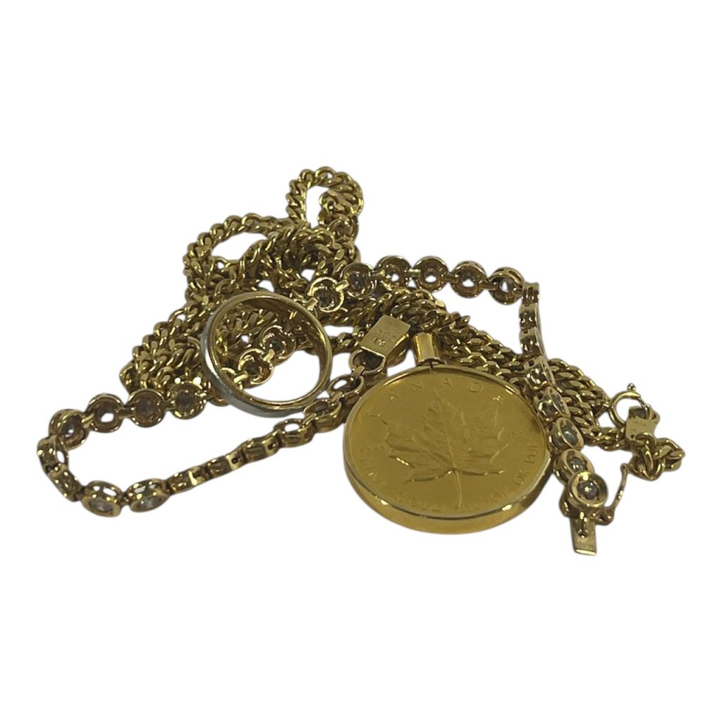 K18ネックレス K24メープル金貨1/2OZ K18Pt900リング