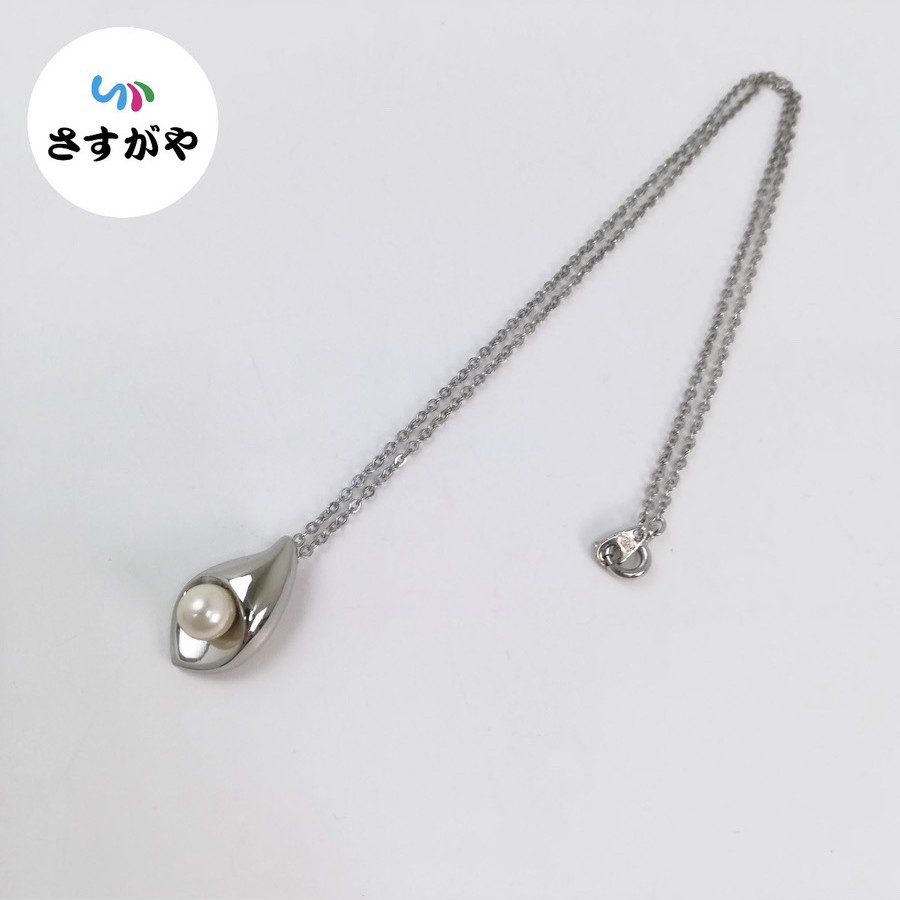 TASAKI パール付き シルバーネックレス