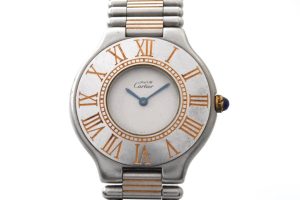 カルティエ マスト21 ヴァンテアン must de Cartier クォーツ コンビ シルバー ローマン メンズ+説明書 保証書 1128-14