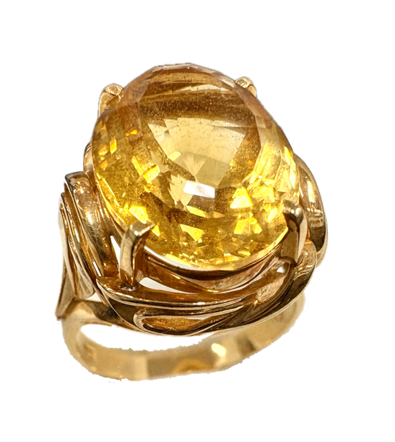 指輪　リング　アクセサリー　金　K18　18金　宝石　シトリン