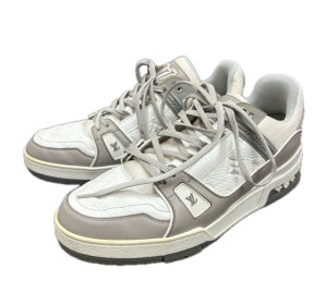 ルイ・ヴィトン　Louis Vuitton　靴　グレー/ホワイト　LV　トレイナー・ライン　スニーカー