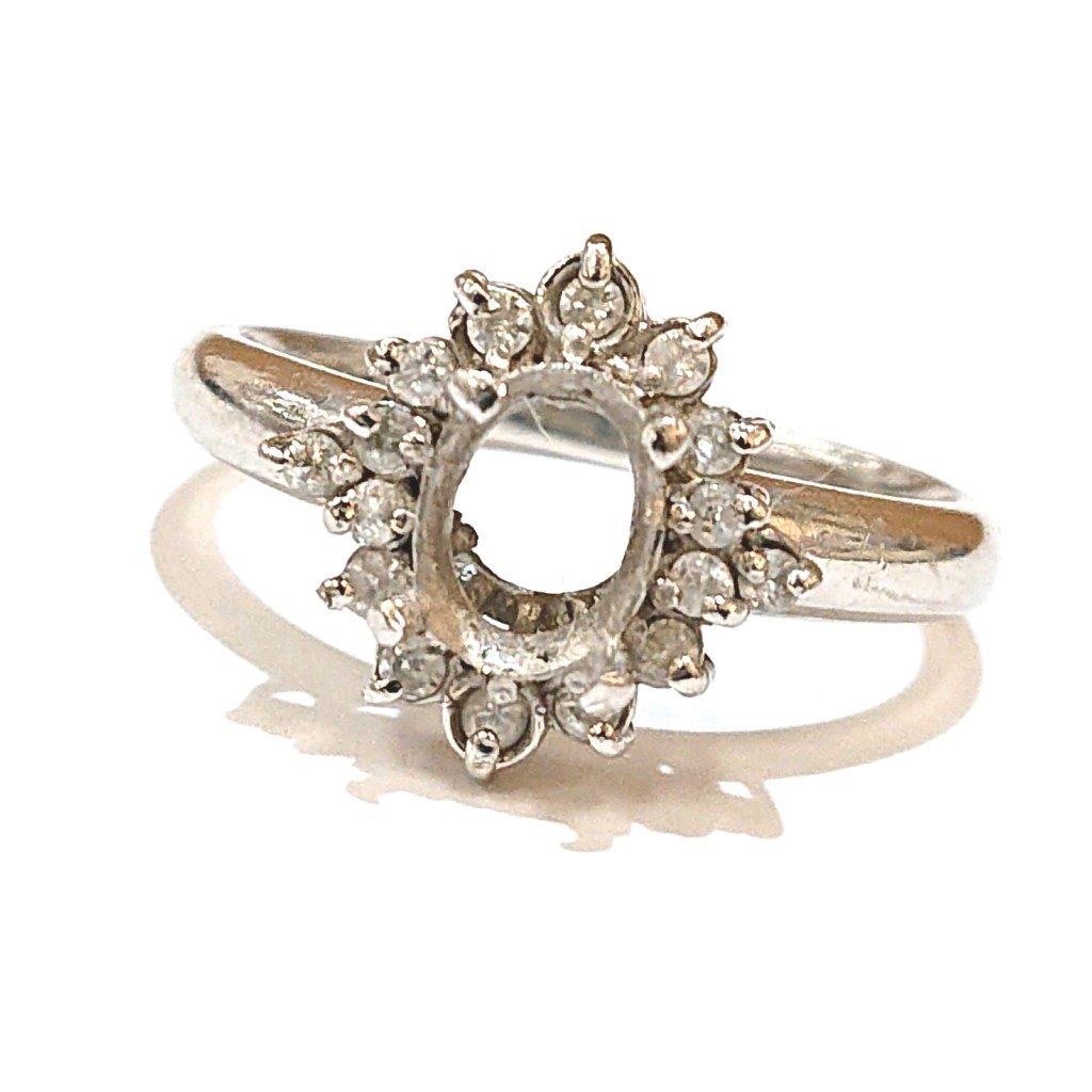 Pt900 メレダイヤ付き リング