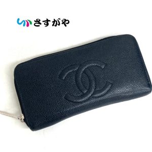 CHANEL シャネル キャビアスキン ラウンドファスナーウォレット ブランド 財布