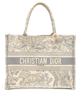 DIOR ディオール BOOK TOTE ブックトート ミディアム オブリーク エンブロイダリー ホワイト グレー 白 M1296ZTDT