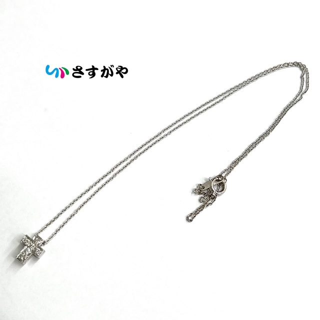 K18WG ホワイトゴールド メレダイヤ ネックレス