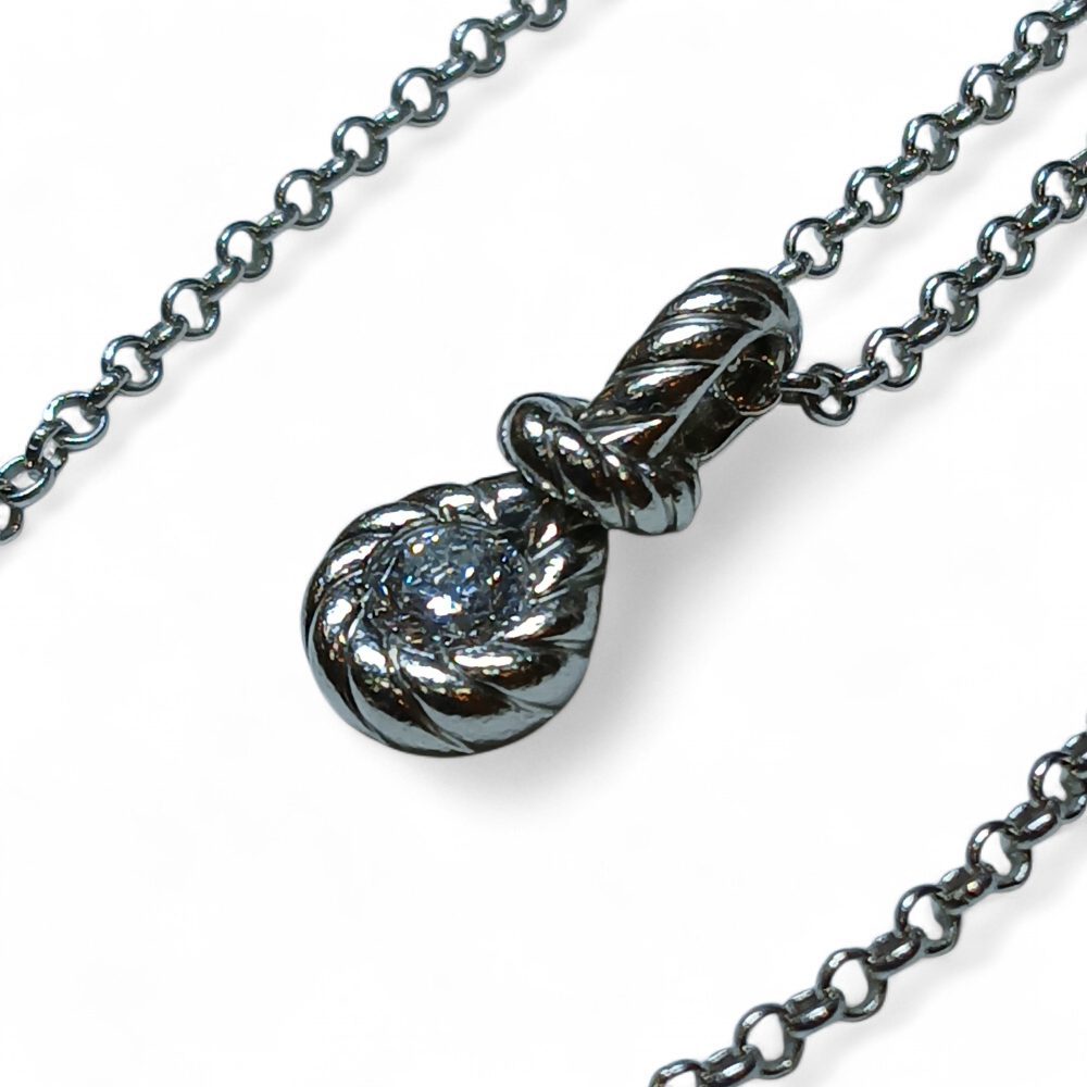 K18WG ネックレス トップ メレダイヤモンド