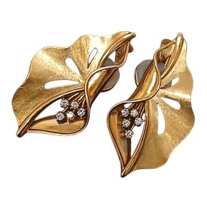 K18 18金 750 メレダイヤモンド ブローチ