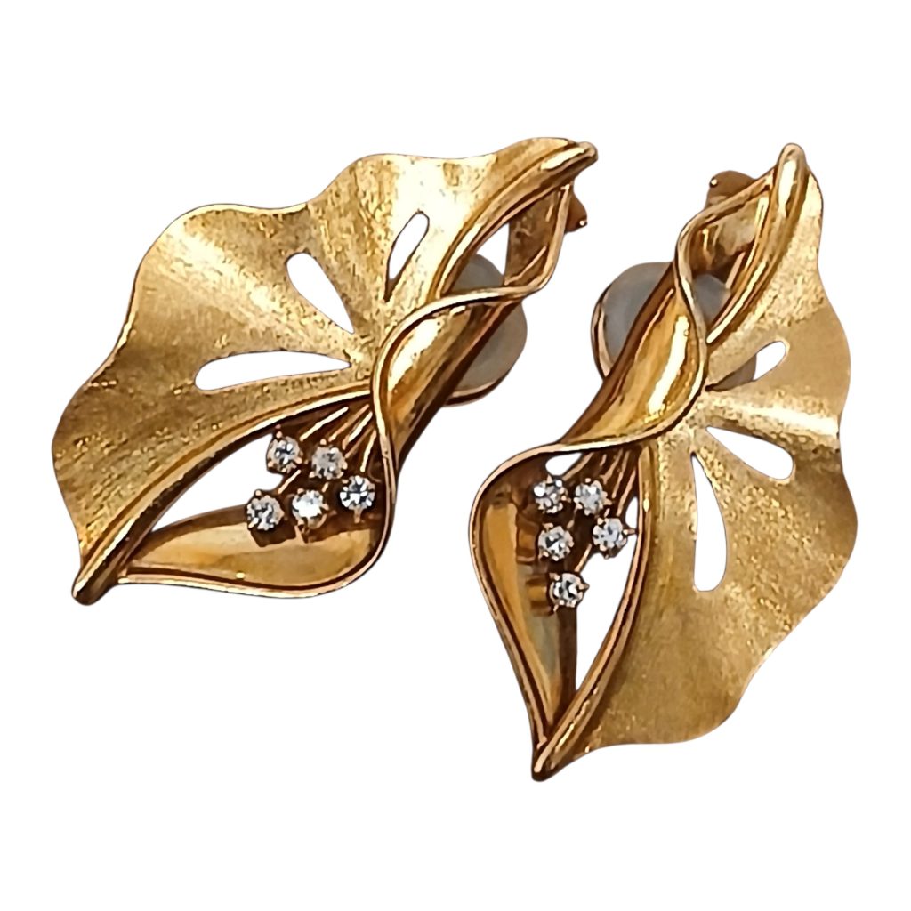 K18 18金 750 メレダイヤモンド ブローチ