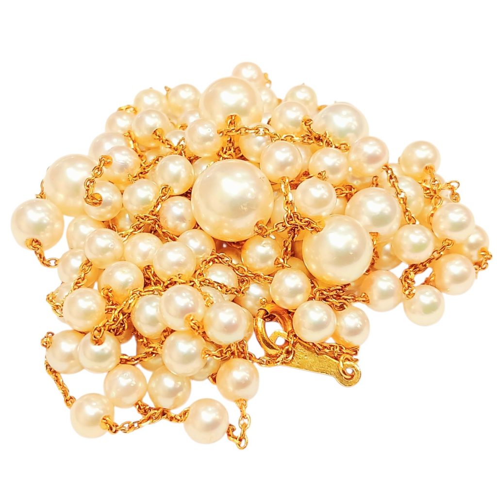 K18(18金)パール付きネックレス