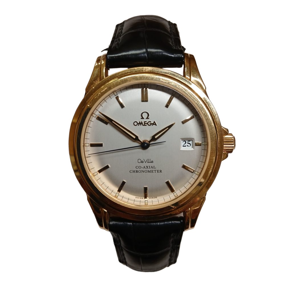 【OMEGA時計】オメガ・De Vill﻿e・デビルクロノメーター・46313131・金無垢時計・ブランド腕時計・メンズ腕時計