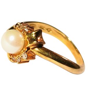 K18(18金)パール付きリング