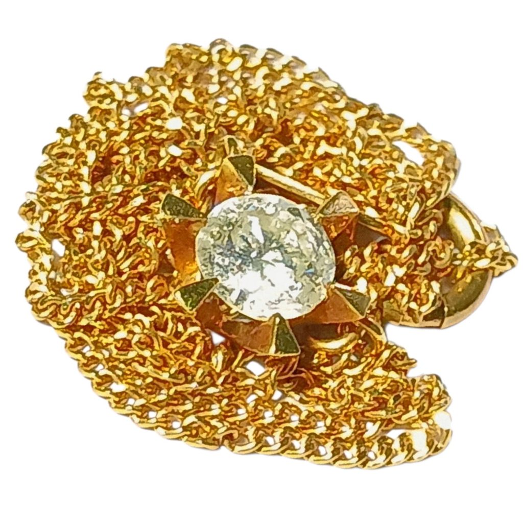 K18(18金)ダイヤ付きネックレス