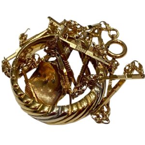 K18 / 刻印不明 / 金歯 / チェーン / リング