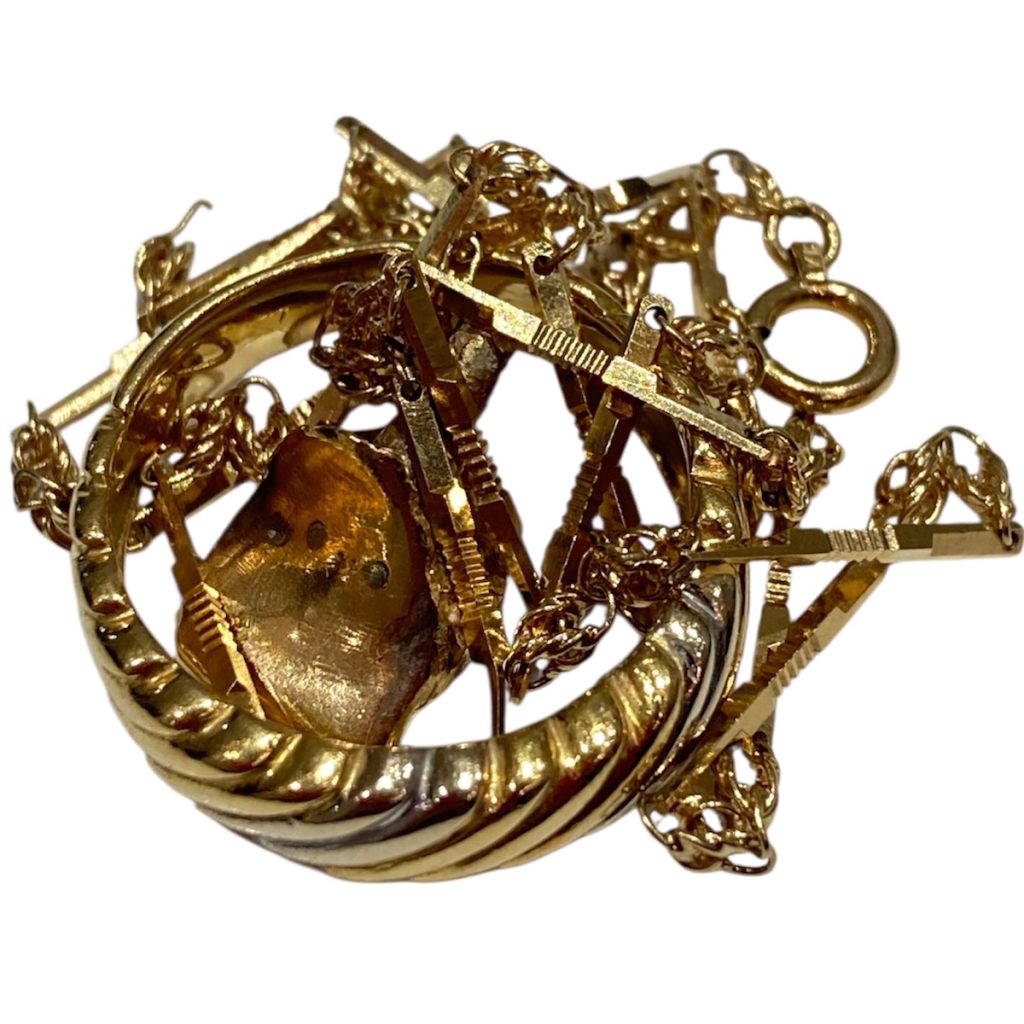 K18 / 刻印不明 / 金歯 / チェーン / リング