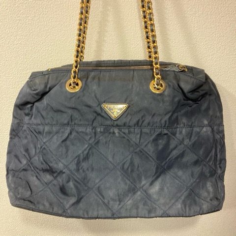 プラダナイロンチェーントートバッグ