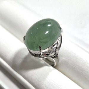 K14WG 14金ホワイトゴールド 翡翠 リング 指輪 アクセサリー