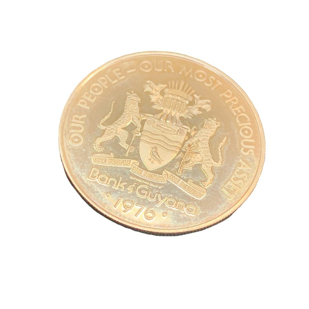 K12 500/1000刻印 ガイアナ記念金貨 100ドル