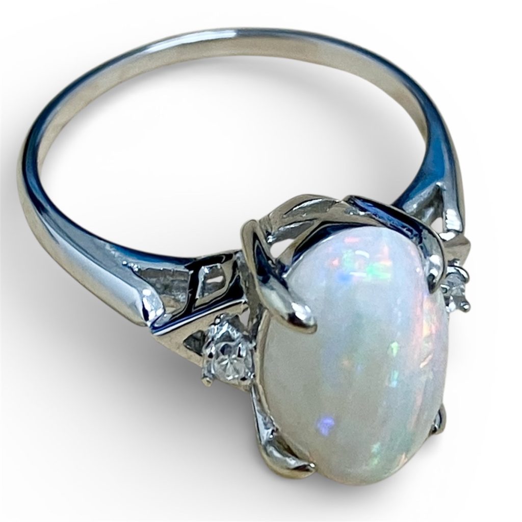 K14リング オパール/メレD付