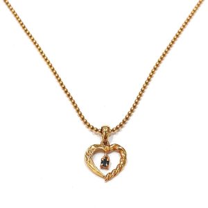 K18 サファイア ハートモチーフ ネックレス